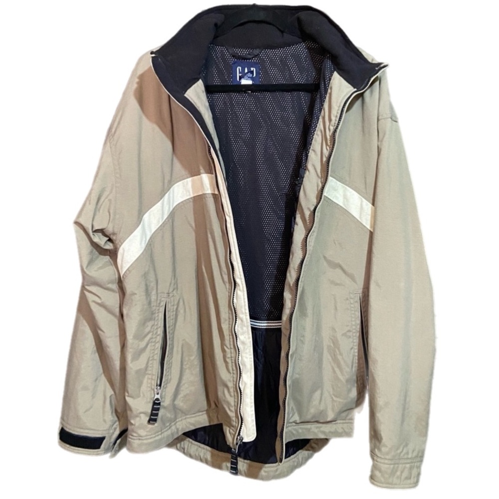 Gap Arctic Expedition Zip Up Winter Jacket Men Large Tan Hooded Outdoor Gorpcore
